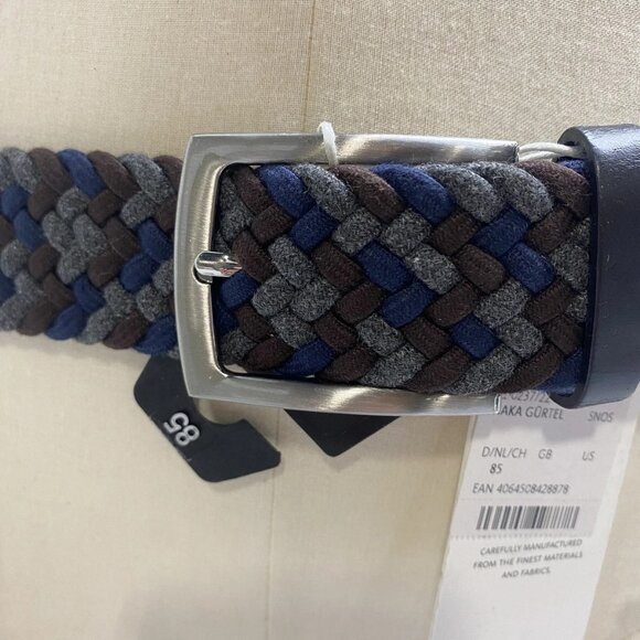 NEW BRAX Men's Haka Woven Multicolor Belt Size S (32-33) Blue/Grey/Brown - Picture 7 of 15